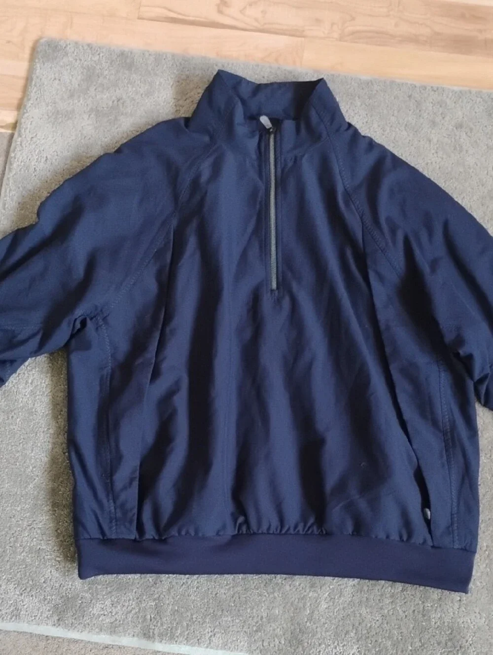 Men's L adidas Navy Half-Zip Windbreaker Jacket